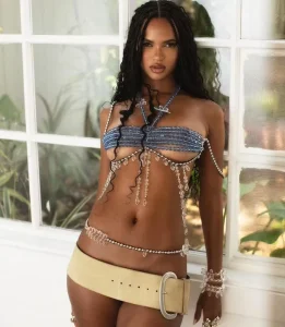Pearl Body Chain Bra Womens Sexy Handmade Body Harness Jewelry Accessories for Party Rave Gift
