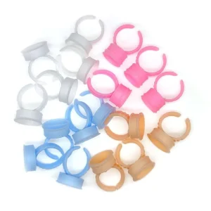 Permanent Makeup Blue Blooming Easy Fan Flower Microblading Holder Disposable Glue Tattoo Extension Ring Eyelash Cup Ink Ringcup