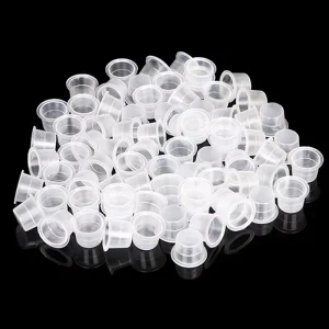 Permanent Makeup Pigment Ring Cup 1000pcs Disposable Permanent Makeup Tattoo Ink Cup Plastic Microblading Pigment Cup