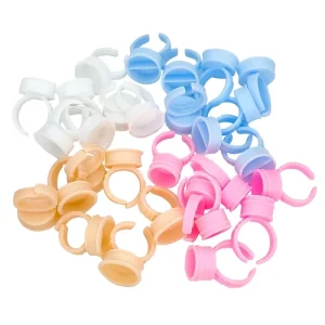 Permanent Makeup Pink Shape Plastic Tool Easy Fan Disposable Ring Glue Eyelash Ringcup Holder Ink Extension Tattoo Cup