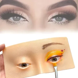 Permanent Makeup Reusable Lash Practice Model Silicone Face Eye Makeup Practice Board Silicone Skin for Cosmetic Training