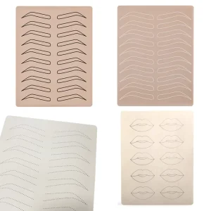 Permanent Makeup Tattoo Eyebrow and Lip Shape Latex Rubber Practice Skin Inkless Training Fake Skin