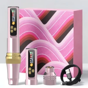 Permanent Makeup Tattoo Machine Pen Pink Battery Digital Wireless Rechargeable