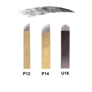 Permanent Makeup Tattoo Needle U18 Microblading Blades for Eyebrow Embroidery Cosmetic Manual Pen