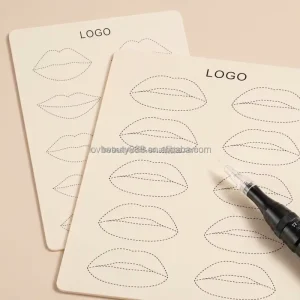 Permanent Makeup Tattoo Skin Microblading Practice Training Double Sided Printing Lip Eyebrows Practice Skin