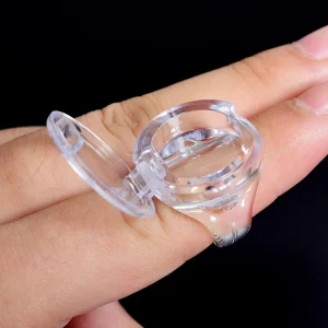 Permanent Makeup Washable Flip open Pigment Ring Cup Transparent Reusable Crystal Eyebrow Microblading Tattoo Ink Cup