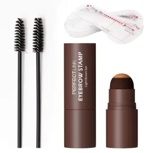 Permanent One Step Vegan Eyebrow Powder Stamp Stencil Kit Set Waterproof