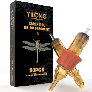 Permanent Tattoo Cartridge 20pcs Box Disposable Sterilized Stainless Steel Yellow Dragon III