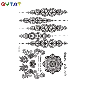 Personalised Waterproof Eco Friendly Sexy Temporary India White/ Black Henna Tattoo Sticker for Women