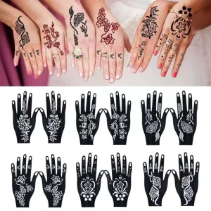 Personalized Floral Lace Hollow Stencil Tattoo Stickers Fine Hollow Mold for Henna Cream Hand Painted Pattern Design