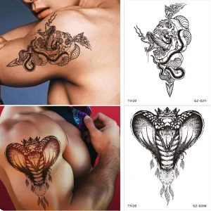 Personalized Semi Permanent Temporary Tattoos Stickers Waterproof Fake Body Arm Hand Shoulder Tattoos for Men Tiny Black Tattoos