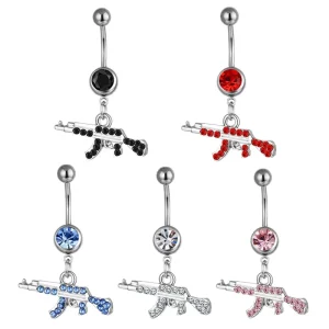 Personalized Stainless Steel Body Jewelry Women’s Diamond Pendant Navel Ring for Engagement Gift Piercing Belly Nail