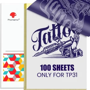 Phomemo 100 Sheets Tattoo Transfer Stencil Paper Permanent Makeup Accessories Compatible with TP31 Tattoo Printer & Supplies