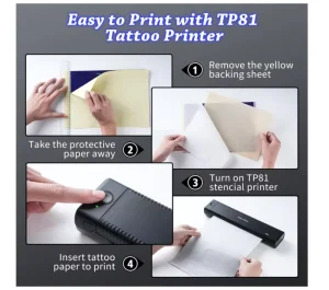 Phomemo TP81 Tattoo Stencil Printer Waterproof HD Tattoo Transfer Machine Nice Shadow Pad Phone Print Without Ink