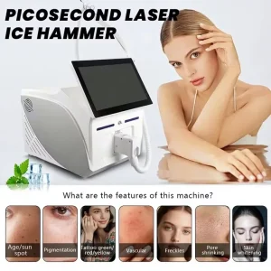 Picosecond Laser Tattoo Removal Machine with Cooling Ice Hammer for Pigment Freckle Removal Skin Rejuvenation Salon Equipment