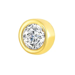 Piercing Stories 14K Solid Gold Classic Bezel Tooth Gem Jewelry Body Jewelry
