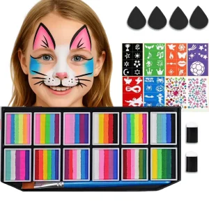 Pigment Makeup Face Body Paint Set Water Based Washable Face Painting Kit for Kids Adults Halloween Birthdays Festivals Events