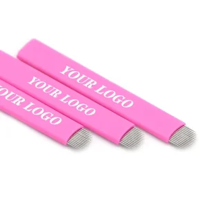 Pink 18U Stainless Steel Needle Thickness 0.16mm for Eyebrow Microblade Tattoo Pen Permanent Makeup