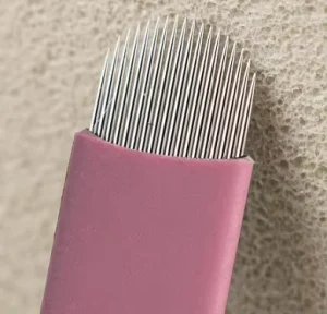 Pink Color Sterile Nano Agujas Eyebrow Tattoo Needle Microblading Nano Needles Blades