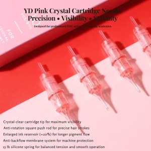 Pink Crystal Cartridge Needle Designed for Professional PMU Artists and Training Academies