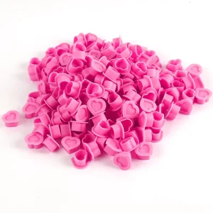 Pink Heart Shape Silicone Ink Cup with Stable Base Disposable Pigment Holder Tattoo Ink Cup
