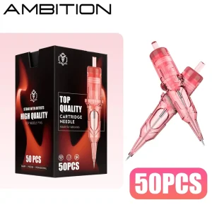 Pink Mixed 50pcs Box Tattoo Cartridges Needles Supplies RL RM for Tattoo Machine Gun Permanent Makeup Size 0.3mm 0.35mm
