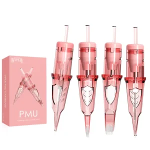Pink Permanent Makeup Needle Cartridge for PMU Hairstroke and Shading Tattoo Cartridge