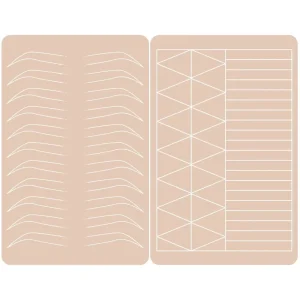 Pink Permanent Makeup Silicone Pad Pre printed Strokes Practice Skin Hair Strokes Pattern Brows Microblading Practice Latex