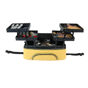Plain Texture Makeup Case, Large Capacity Professional Storage Box for Makeup, Permanent Makeup & Nail Art Tools