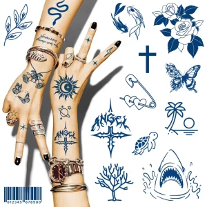 Plant Based Fashion Charm Tattoo Stickers Last 2 Weeks Forearm Leg Herbal Juice Semi Natural Temporary Tattoo Jagua