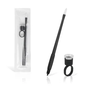 Plastic Black Disposable Microblading Hand Tools With 12/14/16/18pin U Microblading Eyebrow Pen