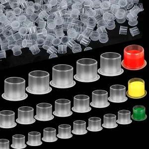 Plastic Disposable Tattoo Ink Cups, 1000 pcs/bag, with Container Cap