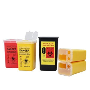 Plastic Tattoo Pigment Collect Container (Yellow Red Black) for Waste Tattoo Needles
