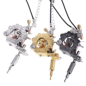 Platinum Plated Mini Tattoo Machine Necklace Pendant Gift Accessories