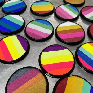 Plumeria Rainbow Multi-Color Natural Plant Non-Toxic Body Paint Palette for Children Party Festival Cosplay Split Cake Painting