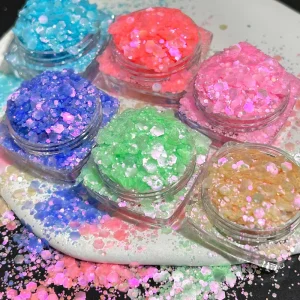 Polyester Colorful Mixed Sequins by Kilos Macaron Chunky Glitter for Snowglobe Cups Resin Slime Makeup