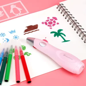 Popular Kids Painting Colorful Airbrush Stencil Art Blow Pen Hot Selling Promotional Gift Set for Children