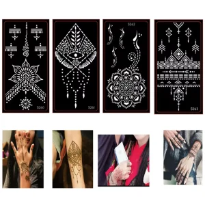Popular Small Image 3D Tattoo Stickers Henna Sexy GirlsTattoo Stencils Template Body Painting Stencil Paper Tattoo