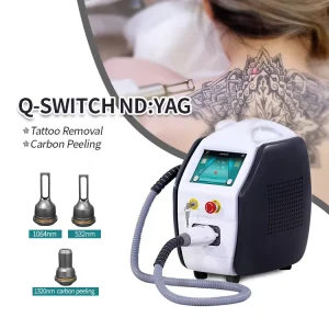 Portable 1064Nm 532Nm Single Pulse Q Switched NdYag Laser Tattoo Removal 1 Year Warranty