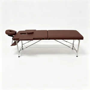 Portable 2 Section Folding Massage Bed Stainless Steel Legs Professional Spa Therapy Table with Headrest