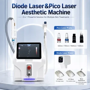 Portable 2 in 1 Pico Laser Tattoo Removal Laser Hair Removal Equipment for Lip Facial and Nose Hair Removal