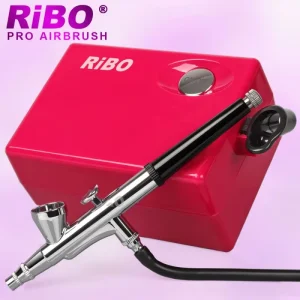 Portable Airbrsh Kit Spray Gun Mini Air Compressor Set Aerograph for Make up Body Paint Temporary Tattoos Nail Art Paint