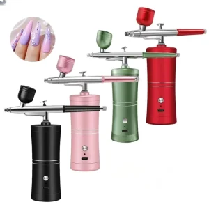 Portable Airbrush Compressor Kit for Nail Art ABS & Metal Construction 20ml 40ml Cup Capacity