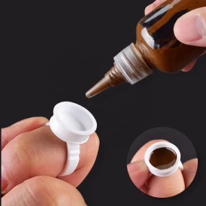 Portable Brandless OEM Model M1018 White Plastic Disposable Pigment Ink Ring Cup 80g Tattoo Ink Permanent Makeup Accessories