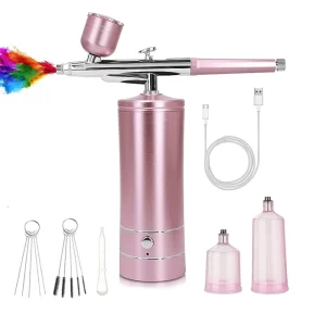Portable Cordless Airbrush Kit with Compressor Spray Gun for Nail Art Makeup Cake Decoration Eyebrow Sticker Painting