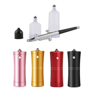 Portable Cordless Airbrush Sprayer Rechargeable Mini Air Compressor Gun for Facial Hydrating Nail Art Cake Decorating