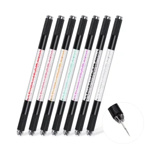Portable Diamond Double Head Crystal Mapping Microblading Pen Waterproof Handle Tool for Permanent Makeup Eyebrow Eyeliner Lips