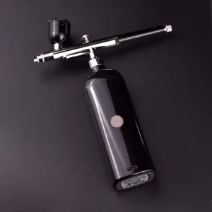 Portable Double Action Airbrush Kit with Silent Mini Compressor for Noise Free Operation