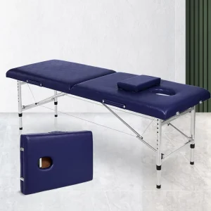 Portable Folding Massage Bed Aluminum Alloy Spa Table Professional Height Adjustable Beauty Bed with Breathing Hole