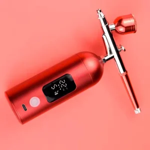 Portable Gravity Feed Airbrush Kit with Compressor Piston Type for Nail Makeup Cake Tattoo Crafts